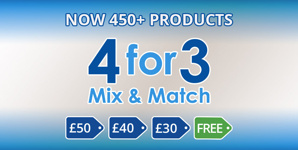 4FOR3 NOW ON OVER 450 PRODUCTS