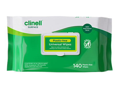 Clinell Plastic Free Universal Wipes Pack of 140