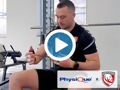 Rugby Player Strapping with Gloucester Rugby
