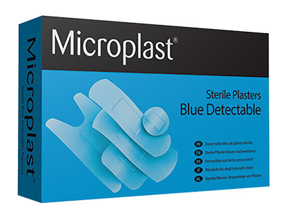 Microplast Blue Detectable Plasters Assorted Pack of 100