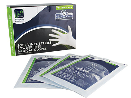 Premier Soft Vinyl Sterile Examination Gloves Pack of 50