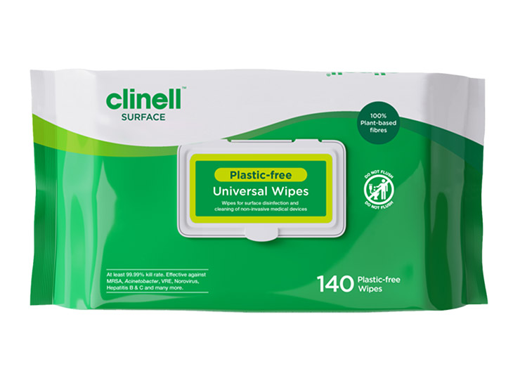 Clinell Plastic Free Universal Wipes Pack of 140
