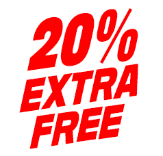 20% Extra Free