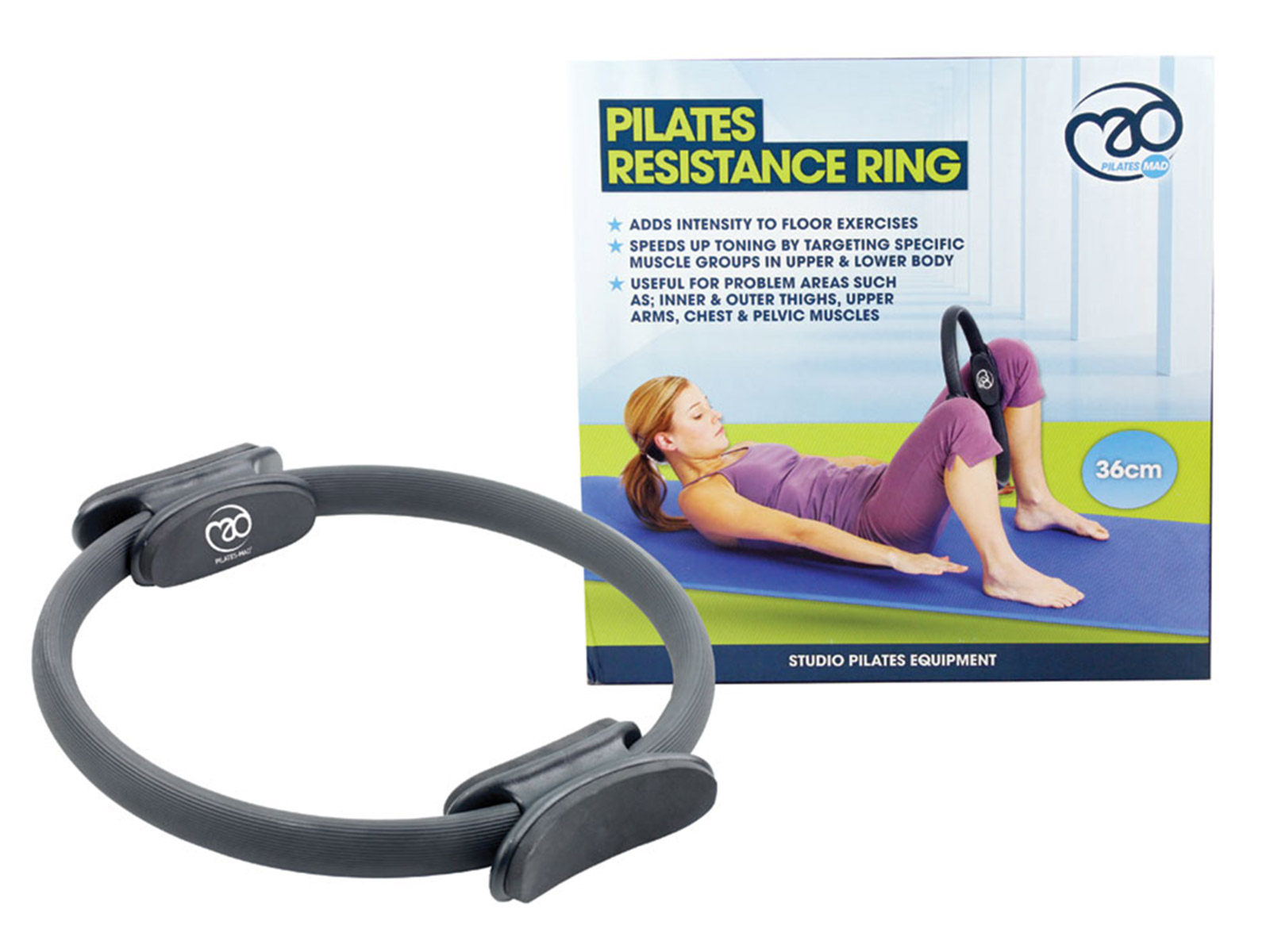 Fitness Mad Double Handle Pilates Resistance Ring 36 cm