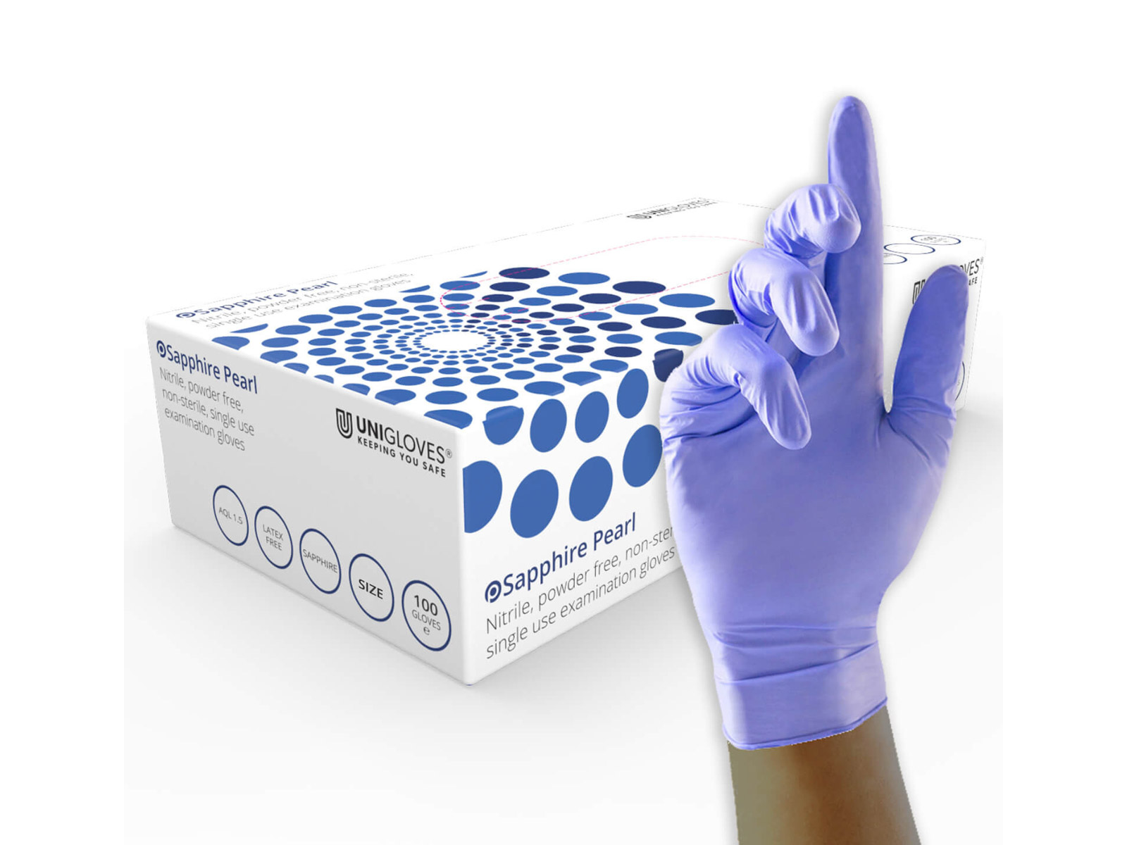 Unigloves Pearl Nitrile Gloves Pack of 100