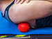Physique Spikey Massage Ball in use